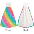 thumbnail image 4 of 1 Pcs Hanging Towels, Dish Towels Colorful Line and Funny Stars Absorbent Hand Towels with Hanging Loop Washcloth for Bathroom Kitchen, 4 of 7