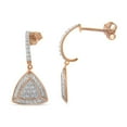 thumbnail image 2 of Rose Gold Plated Sterling Silver 0.03ct TDW Diamond Accent Triangle Dangle Earrings (H-I,I2), 2 of 6