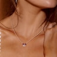 thumbnail image 2 of Suplight Women Bow Necklace 316L Stainless Steel Bowknot Birthstone Necklace Valentine's Day Gift, 2 of 8