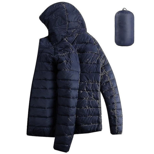 Chaqueta de plumón corta, ligera y plegable, ultraligera, con capucha, de algodón