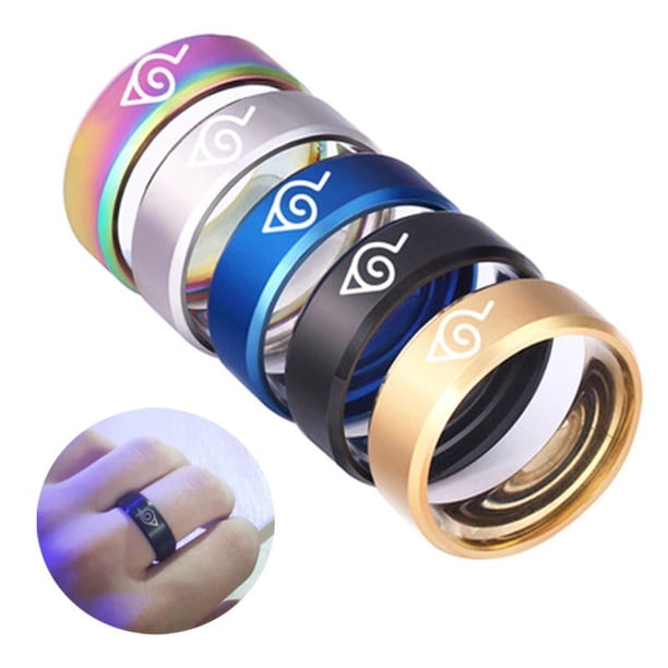 Anime Naruto Anillo Uzumaki Sasuke Itachi Kakashi Ninja Titanio De Acero Para Adultos Niños Halloween Carnaval Fiesta Cosplay Accesorios