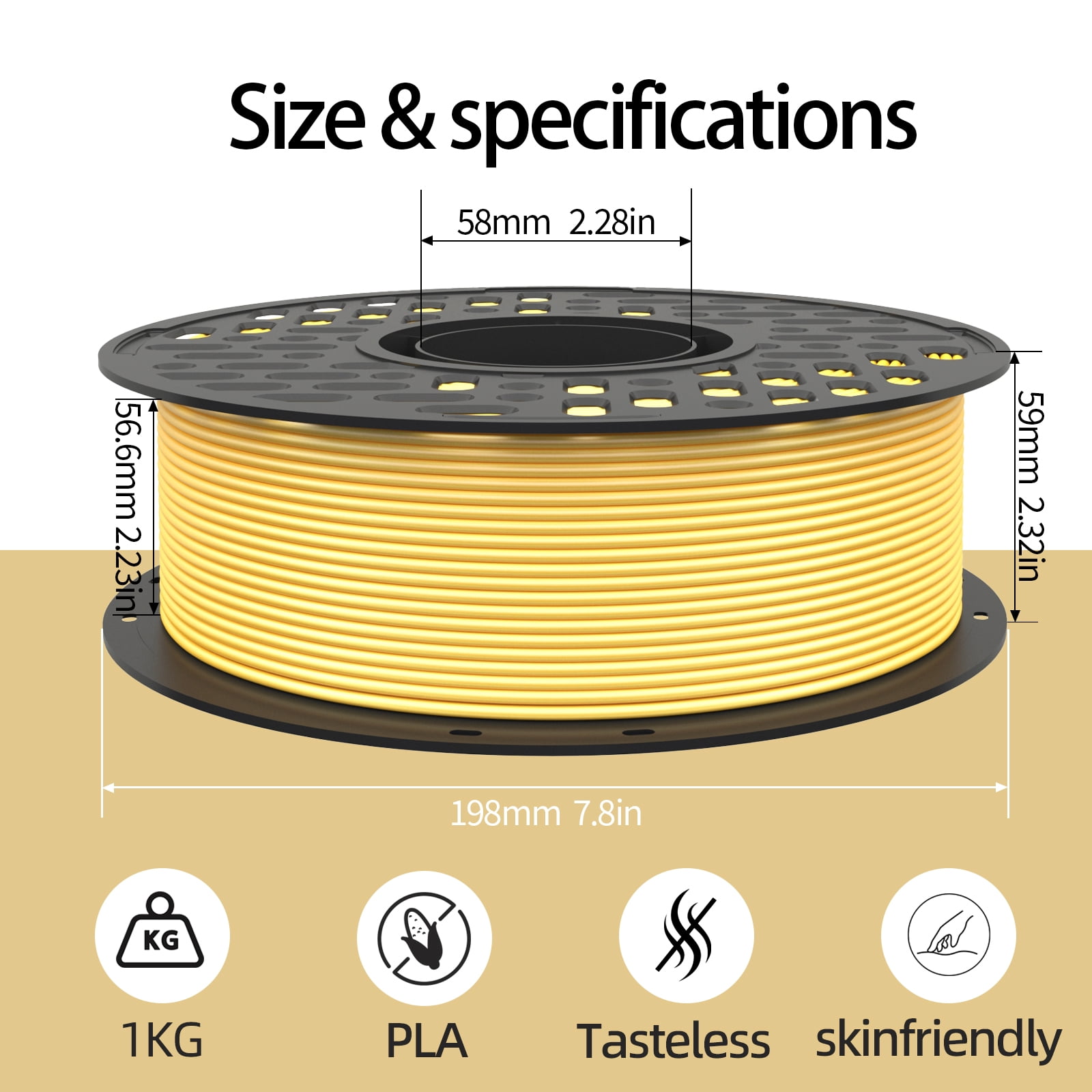Cailab PLA Silk Gradient 3D Printer Filaments, Multicolor, for FDM 3D Printers, Rainbow No.6