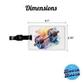 thumbnail image 3 of Gym Workout Dumbbells Weights Watercolor Faux Leather Travel Luggage Tag, 3 of 7