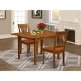 thumbnail image 4 of East West Furniture Milan 3-piece Wood Dining Table Set in Saddle Brown, 4 of 4