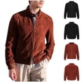 thumbnail image 6 of Ahdbta Bomber Jackets for Men Double Zipper Casual Stand Collar Jackets Fall Winter Vintage Long Sleeve Coats with Pockets, 6 of 6