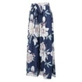 thumbnail image 3 of Women Wide Leg Pants High Waist Floral Printed Pattern Culottes With Waistband Summer Beachwear, 3 of 6