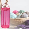 thumbnail image 3 of Portable Yarn Storage Bag Round Empty Mesh Yarn Thread Storage Balls Organizer Basket Crochet Thread Tote Bag - Rose Red, 3 of 8