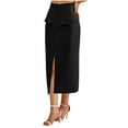 thumbnail image 4 of Miqool Women's Bodycon Pencil Skirt Dressy Casual Business Work Office High Waisted Stretch Long Suit Skirt with Front Slit, 4 of 9