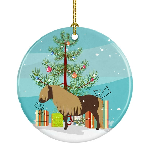 Shetland Pony Horse Christmas Ceramic Ornament