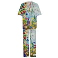 thumbnail image 5 of Plus Size Loungewear Sets for Women Winter Loose Printing Outfit Suit Short Sleeve Tops Wide Leg Pants with Pockets 2 Piece Sets, 5 of 5
