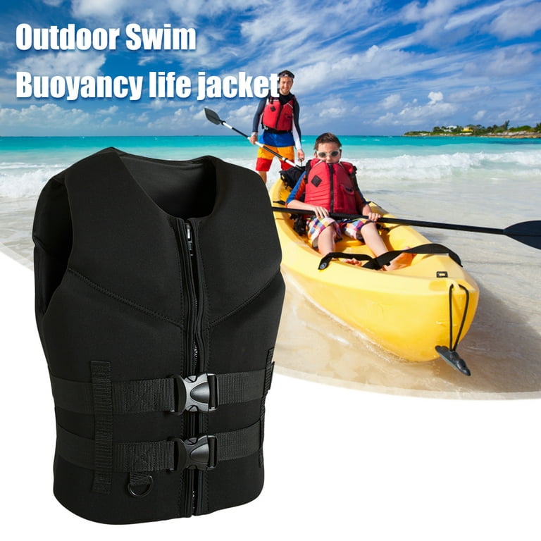 Alloet Adult Life Jacket Warm Neoprene Buoyancy Vest Outdoor Accessories  (XL Black) 