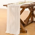 thumbnail image 4 of Cheesecloth Table Runner Mothers Day Boho Rustic Gauze Dusty Pink Spring 120 inch 10FT Cheese Cloth Runner for Wedding Party Baby Shower Birthday Home Decor Holiday Decorations, 4 of 6