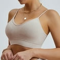 thumbnail image 2 of ZZwxWA Womens Seamless Sports Bra Rib Camisoles Lightweight Thin Yoga Bra Spaghetti Strap Wireless Workout Yoga Underwear, 2 of 6