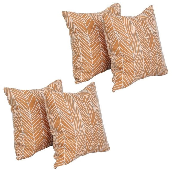 Blazing Needles 9910-S4-ID-137 17 in. Jacquard Throw Pillows with Inserts, Demeter Bitter - Set of 4