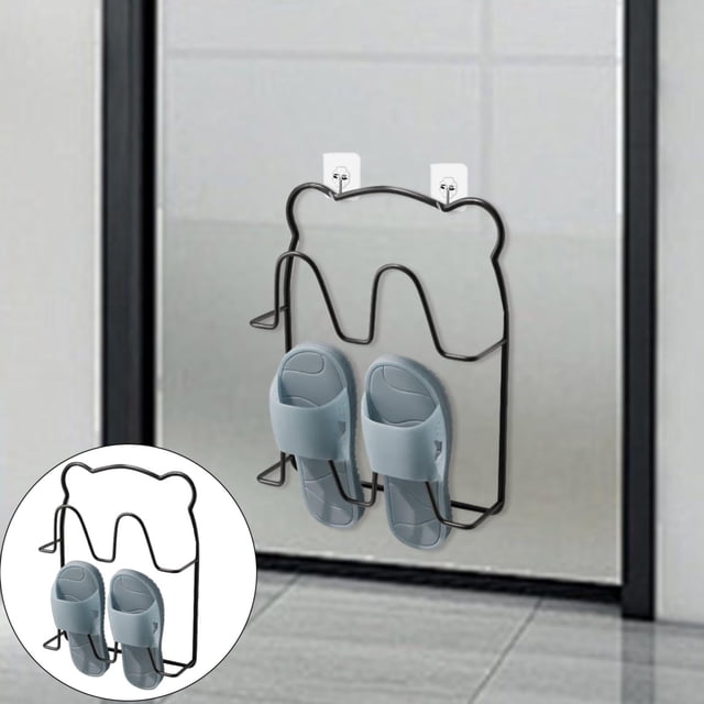 Storage rack Wall Shoe Holder Wall Slipper Rack Metal Slipper Rack For Wall Multifunctional Shoe Rack Wall Holder Sticky Shoe Organiser For Flat Shoes High Heels Trainers