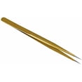 thumbnail image 2 of 2 Pcs Pinces en Acier Inoxydable Doré pour Extensions de Cils, Pinces Droites et Courbées, Outils d'Application de Faux Cils, 2 of 8