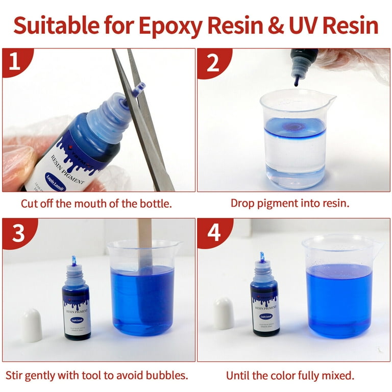 HTVRONT 10ml Epoxy Resin Pigment 16/20/24 Colors Transparent Epoxy Resin Dye Non-Toxic, Size: 13.26 oz