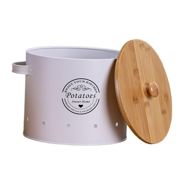 Contenedor de almacenamiento para patatas, cebollas y ajos, bote de cocina para verduras frescas, contenedor de alimentos L