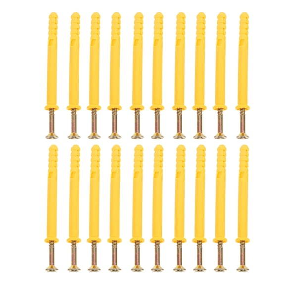 LOLIPPYY 20Ud Anclajes Y Tornillos De Plástico Amarillo Para Drywall Con Fijación Segura Y