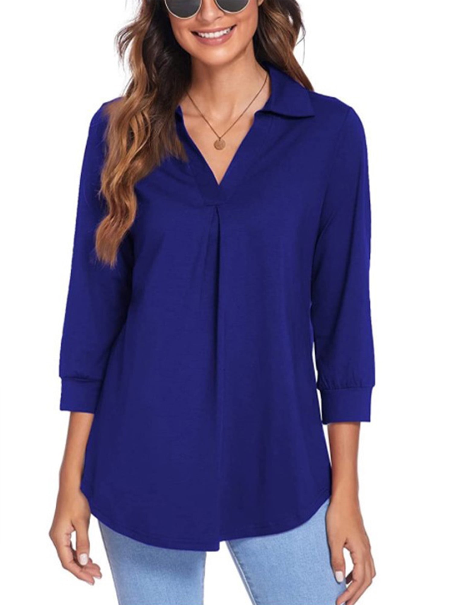 Fashion Solid Loose Casual Commuter Blouse