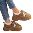 thumbnail image 4 of Willtoo Women Retro Lace Up Faux Suede Warm Ankle Boots Fleece Lined Platform Winter Footwear Non Slip Thick Sole Cold Weather Comfort Shoes, 4 of 5