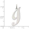 thumbnail image 4 of Sterling Silver Rhodium-Plated Fancy Script Letter I Initial Charm Made In United States qc5090i, 4 of 5