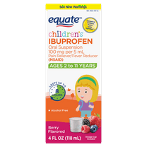 Equate Children's Ibuprofen Oral Suspension, 100 mg, Berry Flavor, Ages 2 to 11 Years, 4 fl oz, Compare to Children's Motrin® Active Ingredient