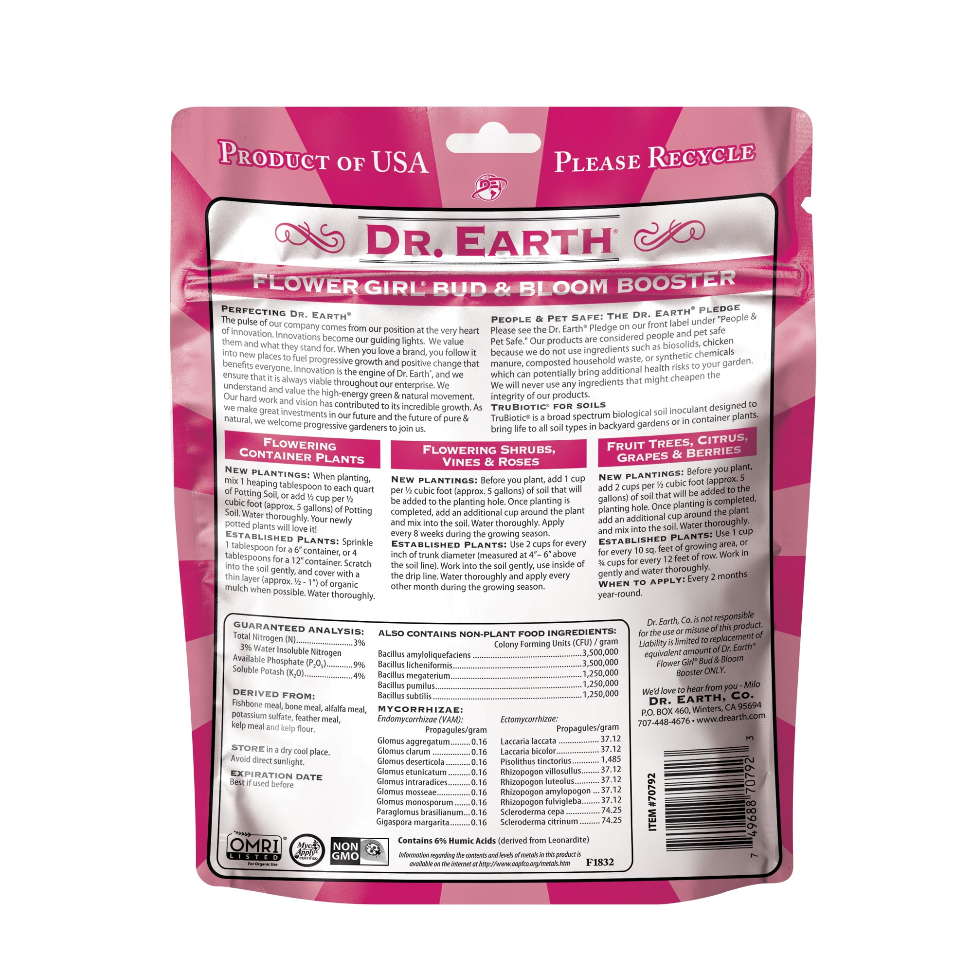 Dr. Earth Bud & Bloom Booster 3-9-4,  1 Lb. Bag