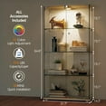 thumbnail image 3 of BeesClover 4-Tier Tempered Glass Display Cabinet with Doors, Motion Sensor & 3-Color LED Lights, Curio Showcase Bookcase for Collectibles, Figures & Wine, 3 of 7
