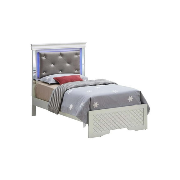 Glory Furniture Verona Wood Twin Size Bed Silver Champagne