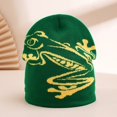 thumbnail image 5 of Jiibva Tree Frog Pattern Beanie Knitted Cap for Men & Women, Slouchy Skull Cap Embroidery Knitted Hat Cute Animal Cartoon Cap Outdoor Sports Warm Ski Hat, 5 of 7