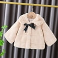 thumbnail image 2 of FRSASU Kids Coat ,Autumn Winter Girls Bow Decoration Plush Warm Cotton Coat, 2 of 8