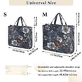 thumbnail image 3 of Corduroy Tote Bag for Women Shoulder Handbags Fashion Ladies Purses Satchel Messenger Bags Blue Peonies M, 3 of 8