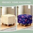 thumbnail image 6 of SCRAWLGOD Shining Jellyfish Print Violet Footstool Cover, Removable Square Slipcover with Elastic Bottom Breathable Foot Stool Protection Universal Fit for Most Footrest Sofa, 6 of 7