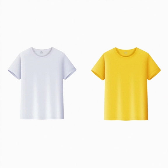 2PC Summer Outfits for Girls Boys and Girls Plain Print Short Sleeve T-Shirt Soft Basic Tees Kids Tshirts Sizes 2-11