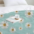 thumbnail image 5 of Daisy Throw Blanket, Flower Throw Blanket for Couch Bed, Floral Gifts Blanket for Women, Lightweight Cozy Soft Flannel Fleece Push Blanket for Adult Kids, Printed Blanket ,Blue and White(30"x40"), 5 of 8