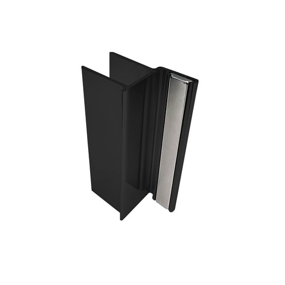 Gordon Glass® Matte Black 3" U-Channel with 2-1/2" Magnet for 1/2" Glass Shower Doors