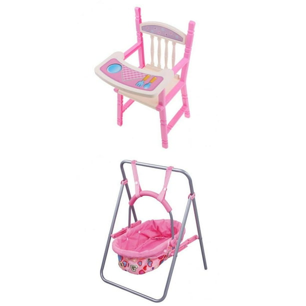 Simulación Silla de Comedor y Cuna Mecedora Mini para Bebés Renacidas