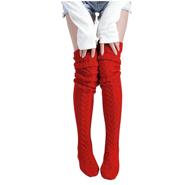Mujeres Rodilla Calcetines Altos Largo Medio Tubo Color Sólido Casual Casa Cálido Lana Antideslizante Invierno Acogedor