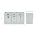 thumbnail image 3 of Ariel Hepburn 60 In. Double Sink Base Cabinet In Grey, 3 of 10