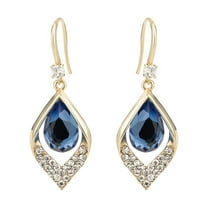 yuehao accessories earrings synthetic women's earrings diamond earrings drop geometric earrings blue
