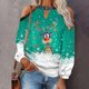 thumbnail image 2 of Mujeres otoño Navidad impreso linterna Sexy manga larga sin tirantes pulóver fuera del hombro blusa camiseta Tops Fridja  FKASFK6029, 2 of 4