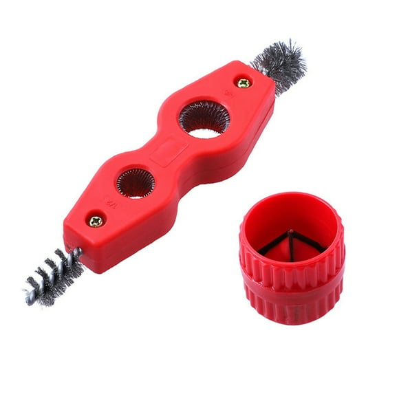 Mistaha Multipurpose Pipe Cleaning and Beveling Kit for PVC, PPR, Copper, Aluminum - Lightweight Tool Set with Rust Removal Brush - Red Color