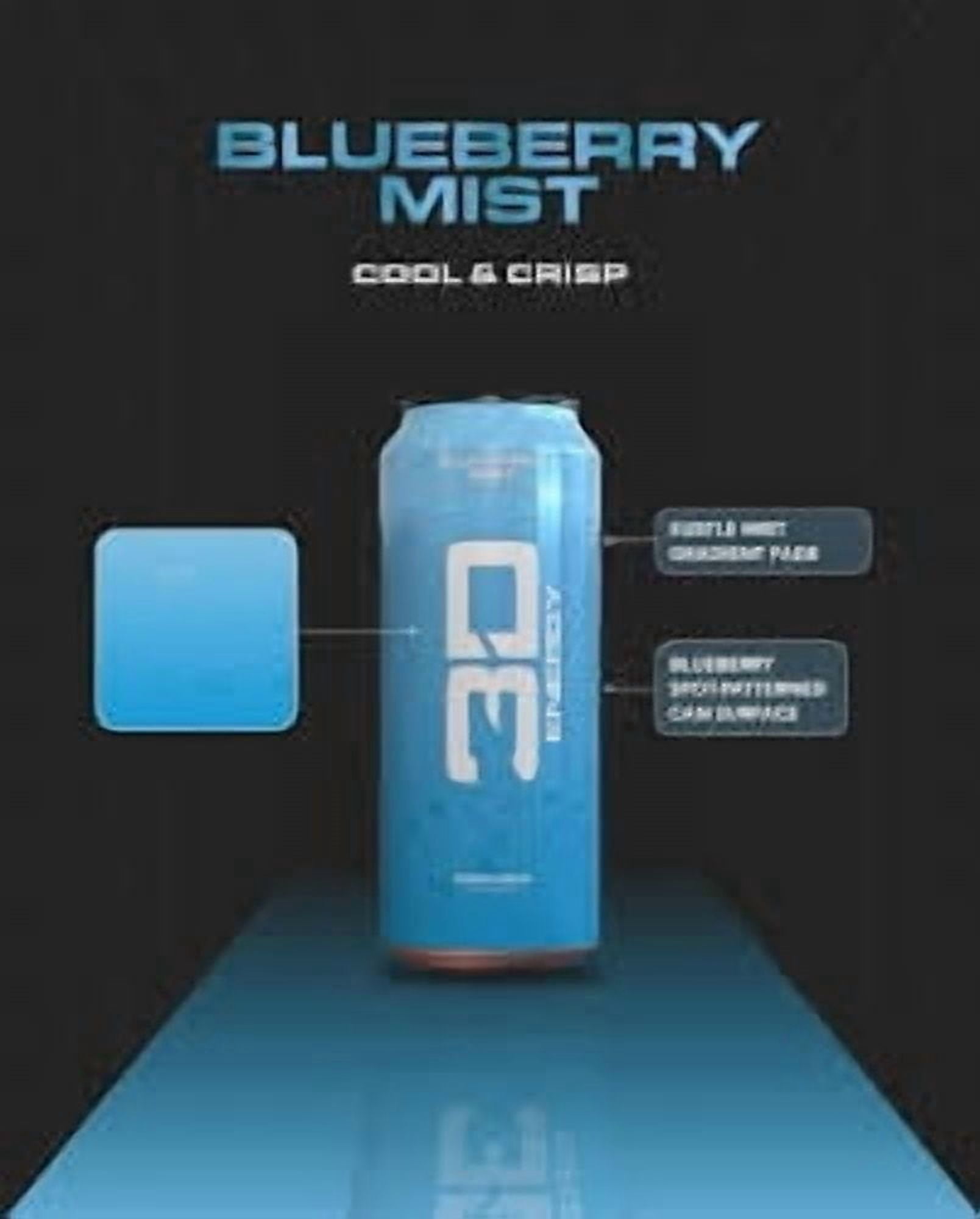 (6 pack) 3D ENERGY BLUEBERRY MIST SINGLE, 16OZ
