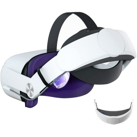 VR Head Strap with Battery, 10,000mAh Fast-Charging Power Pack, Adjustable Replacement Headband for Enhanced Support and Balance, Compatible with Meta Quest 2.-White
