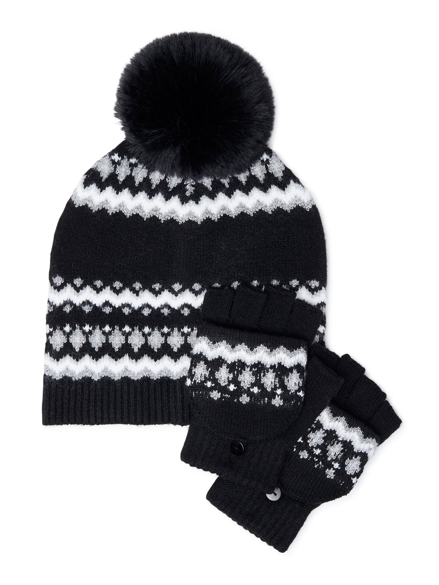 Generic Girls Fair Isle Hat and Gloves Set, 2-Piece
