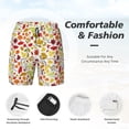 thumbnail image 6 of Picia Colorful Leaves pattern Mens Swim Trunks with Compression Liner Stretch Beach Shorts Quick Dry with Zipper Pockets No-Chafing Board Shorts-Small, 6 of 9