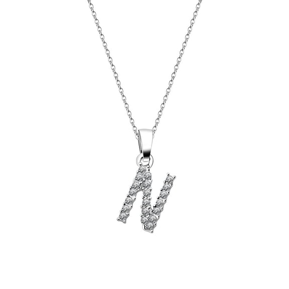 EDHITNR Personalized Name Necklace, Custom Letter Pendant Jewelry for Women, Fashion Initial Necklace Gift, Elegant Silver Alloy Chain for Birthday Christmas Travel