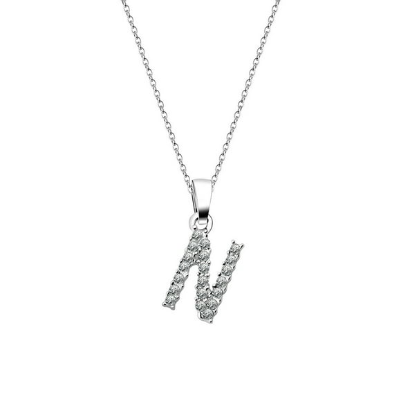 Czzoypi Personalized Name Necklace, Custom Letter Pendant Jewelry for Women, Fashion Initial Necklace Gift, Elegant Silver Alloy Chain for Birthday Christmas Travel