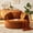 Orange, variant on Aukfa Modern Corduroy Round Accent Chair, Compressible Chaise Lounge for Living Room & Bedroom, No Assembly,Orange